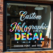 Holographic Name Personalized Decal Sticker, Custom Vinyl Lettering Text decal picture