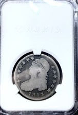 1817 Over 3 Capped Bust Silver Half Dollar - Terrific Error Coin picture