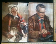 Antique 1902 Victorian Era Seated Woman & Man By American Litho Co. Times Herald picture