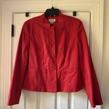 Talbots Collection Women's Red Tailored Jacket Size 12 Made In Italy NWT picture