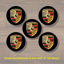 Vinyl Decal Sticker Overlays Fits Porsche Wheel Center Cap x5 picture