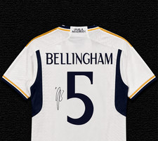 Jude Bellingham Real Madrid #5 White Soccer Jersey Printed Signature (READ) picture