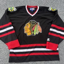 Vintage 90s STARTER Chicago Blackhawks NHL Hockey Jersey Men's Size XL picture