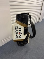Vintage Team Daiwa Black Cream Ivory Leather Golf Bag picture
