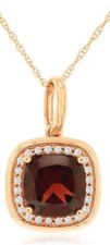 .70CT DIAMOND & AAA GARNET 14K ROSE GOLD 3D CUSHION & ROUND FUN FLAOTING PENDANT picture