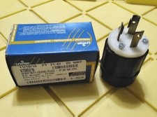 Leviton 2611 2 Pole 3 Wire Grounding Locking Plug 30A 125V  L5-30P Black picture