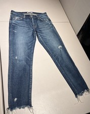 Moussy Vintage Jeans Women’s 27 Howa Slim Distressed Japan Selvedge Denim 28x27 picture