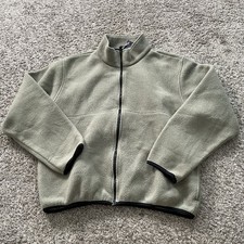 Vtg L.L. Bean Fleece Jacket Womens XL Tan/gray Full Zip EUC Vintage Gorpcore 90s picture