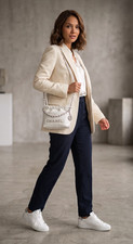 CHANEL 22 Mini Chain Hobo Quilted White Calfskin Silver Hardware Crossbody Bag picture