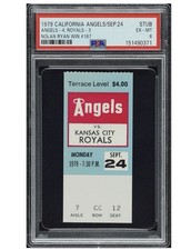 PSA 6 - 1976 NOLAN RYAN win #167 california angels TICKET STUB picture
