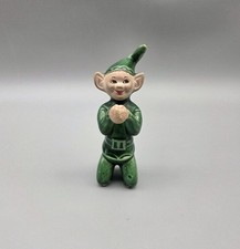 Vintage Treasure Craft Pixie Elf Figurine Green Kneeling Replacement 1950s READ picture