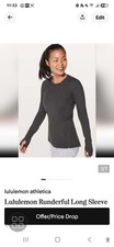 Lululemon Runderful Long Sleeve Black, Size 8, EUC picture
