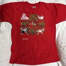 Vtg 90s Springhill Alabama Farm Animals T Shirt Fruit of the Loom Best Large L picture