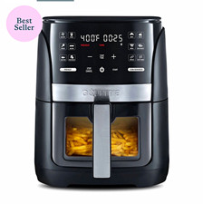 Gourmia 6 Qt Digital Window Air Fryer 12 Presets 1500W Black/Silver picture