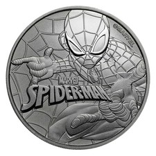 2017 $1 Tuvalu Spiderman Bullion Coin 1oz .999 Silver - Marvel Series picture