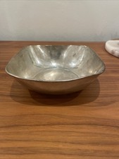 Vintage 900 Solid Silver Square Bowl 212g Mid Century Hand Hammered Catchall picture