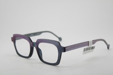 NEW L.A. EYEWORKS FAIRFAX 987 CLEAR TEAL GLITTER AUTHENTIC EYEGLASSES 46-20 picture