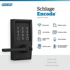 Schlage Encode Smart WiFi Lever Lock Matte Black Touchscreen Keypad Open Box picture