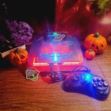 SEGA Genesis Model 2. Custom Led's Referbished Ice Blue Transparent Shell Game picture