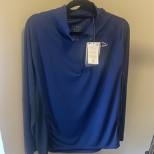 L.L.Bean Men’s XL Tall 1/4 Zip Hooded Pullover Navy Blue Performance Shirt NWT picture