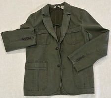 L.L.Bean Men's Green Safari Jacket Lined Button Front Pockets  38-Short picture