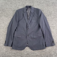 NWT H&M Suit Jacket Men 44R Blue Skinny Fit Stretch Blazer Career Office Formal picture