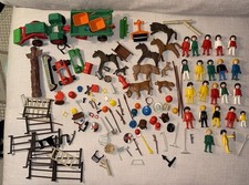 Vintage Playmobil Western Horses Cattle Accessories Cowboy Set Lot Figures picture