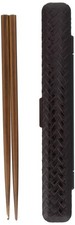 Tatsumiya HAKOYA Japanese-Made Chopstick Case Set, 18.0cm, Ajiro and Tamuke Brow picture