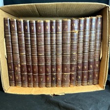 Shakespeare Works Complete Set Plays 1880s Illustrated Antique Marbled Leather picture