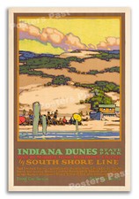 1927 Indiana Dunes State Park South Shore Line Vintage Travel Poster - 16x24 picture