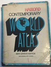 Hamond Contemporary World Atlas, New Census Edition, Including Zip Codes 1972 DJ picture