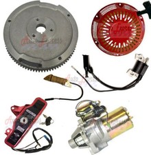 ELECTRIC STARTER MOTOR W RECOIL IGNITION COIL CHARGING FLYWHEEL FITS HONDA GX200 picture