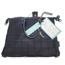 GABS G3 Tote Bag Womens Blue Leather Patchwork Convertible Italy G43 picture