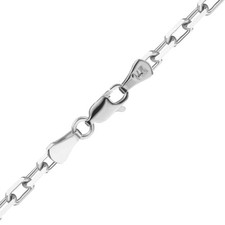 14K White Gold 1.00mm Elongated Diamond Cut Bracelet 5.5'' Length picture