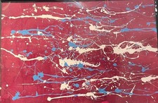 Jackson Pollock Inspired Abstract Art Painting, Framed 24x18 OOAK picture