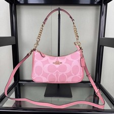 Coach Teri Shoulder Signature Canvas CAL51 Powder Pink outlet NEW picture