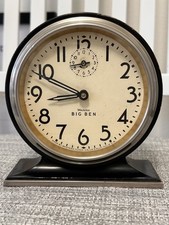Vintage 1931 Westclox Big Ben Style 3 Chime Alarm Clock * Black * WORKING picture