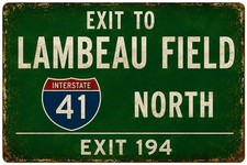 Exit to Lambeau Field Weatherproof Aluminum Sign picture