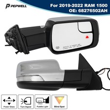 Mirror Passenger Right Heated Power Folding Blind Spot for Ram 1500 2019-2022 RH picture