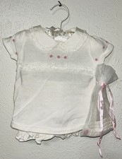 Vintage Petit Amour Baby Togs Newborn 3 Pc Rose Bloomer Set Headband NWT picture