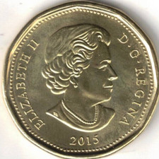 2015 Canada Brilliant Uncirculated One Dollar QEII & Loonie Coin picture
