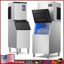 550LB/24H Commercial Ice Maker Machine Extra Large Storage Bin, Auto Cleaning picture