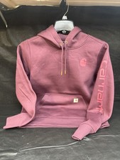 Carhartt Women’s Iconic Clarksburg Logo Hoodie Relaxed Fit Purple Size M NWT picture