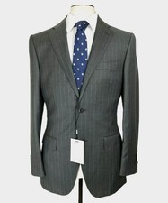 New SUITSUPPLY 36R / 38R Washington Pinstriped Suit Adjustable Pants 32x32 Gray picture