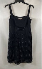 RED Valentino Women's Black Pleated Sleeveless Bow Accent Mini Dress Sz 44 picture