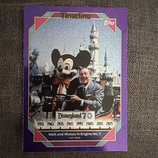 Topps Disneyland 70th Anniversary Walt And Mickey In Engine No 1 Purple Shimmer picture