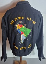 VTG 1980s US Navy Cruise Jacket Wool Blend USS DE WERT FFG-45 Patches M Medium picture