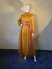 Vintage joey Marsch For Mardi Gras Full Length Evening Gown C1960's picture