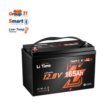 LiTime 12V 165Ah Smart Group31 LiFePO4 Lithium Battery For RV Boat-Refurbished picture