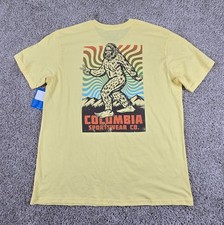 Columbia T Shirt Men's XL Short Sleeve Graphic Outdoors Sasquatch Big Foot NWT picture